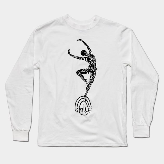 Smile and Dance Long Sleeve T-Shirt by badlydrawnbabe